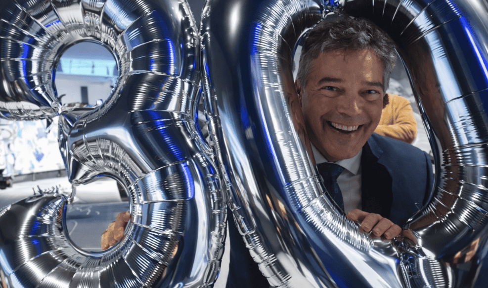 Duncan McCready, CEO of ICI specialty insurance, celebrating a company milestone.